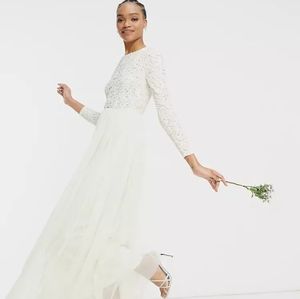 Aoso Maya bridal long sleeved maxi dress